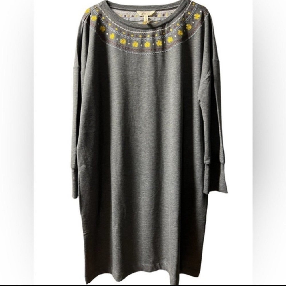Matilda Jane Just Imagine Cozy Embroidered Sweatshirt Dress Size L